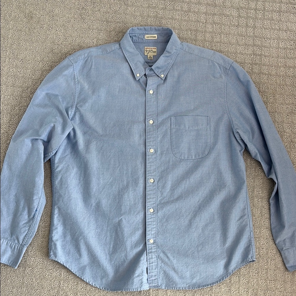 J. Crew Blue Oxford Casual Button Down Shirt